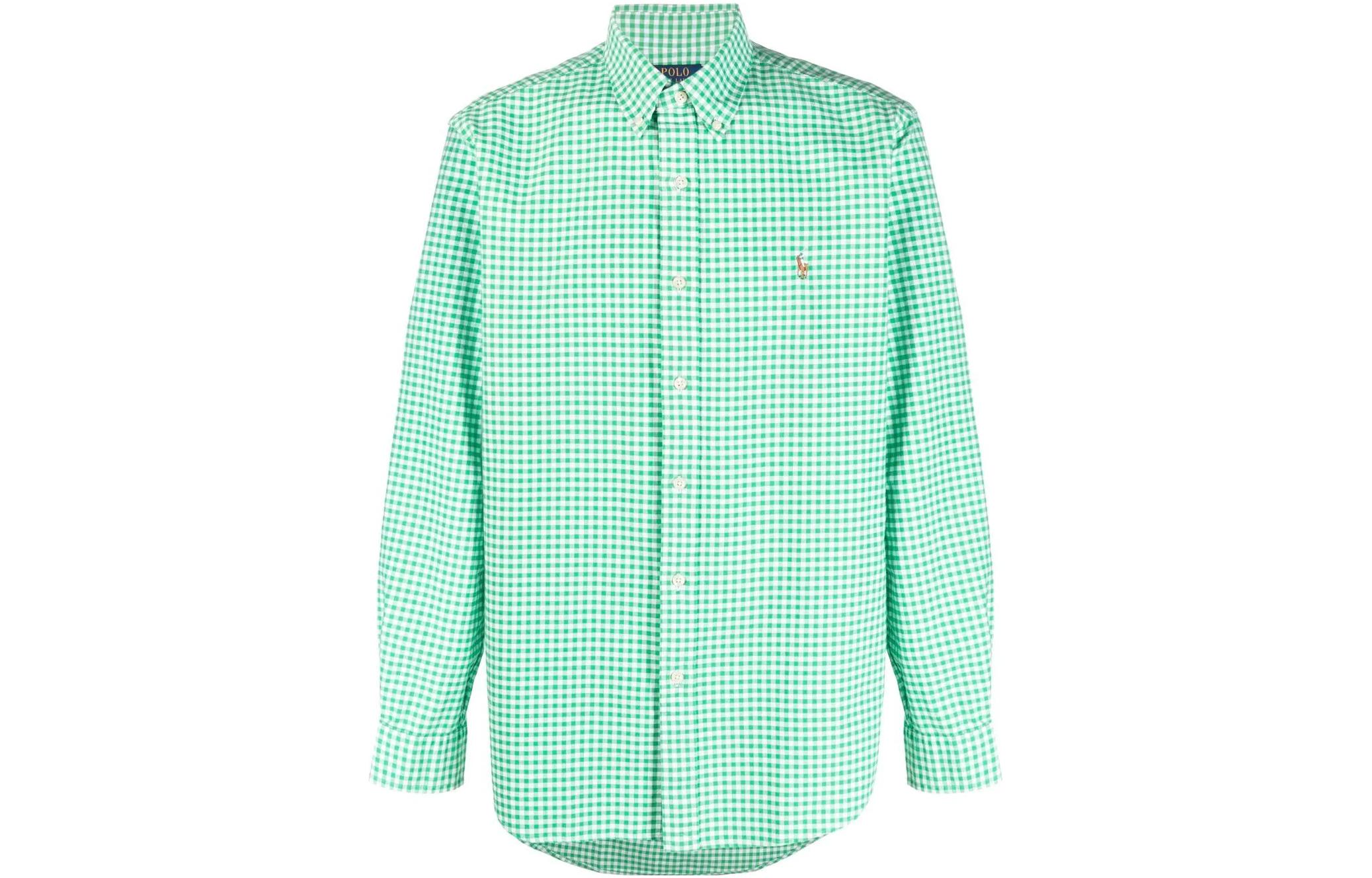 

Рубашка с вышитым логотипом в клетку Polo Ralph Lauren, зеленый