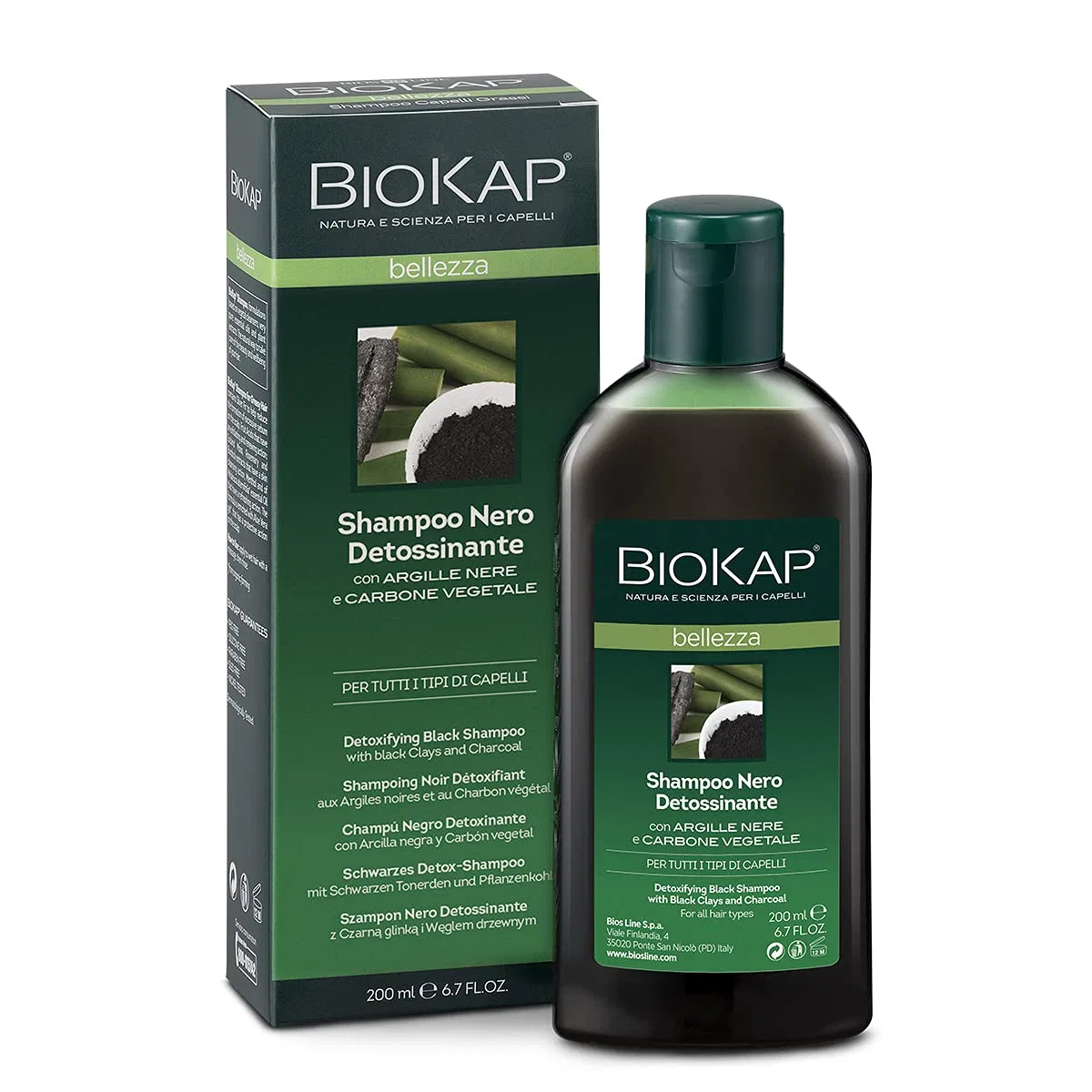 Детокс-шампунь Biokap Black Detox Shampoo, 200 мл Biokap