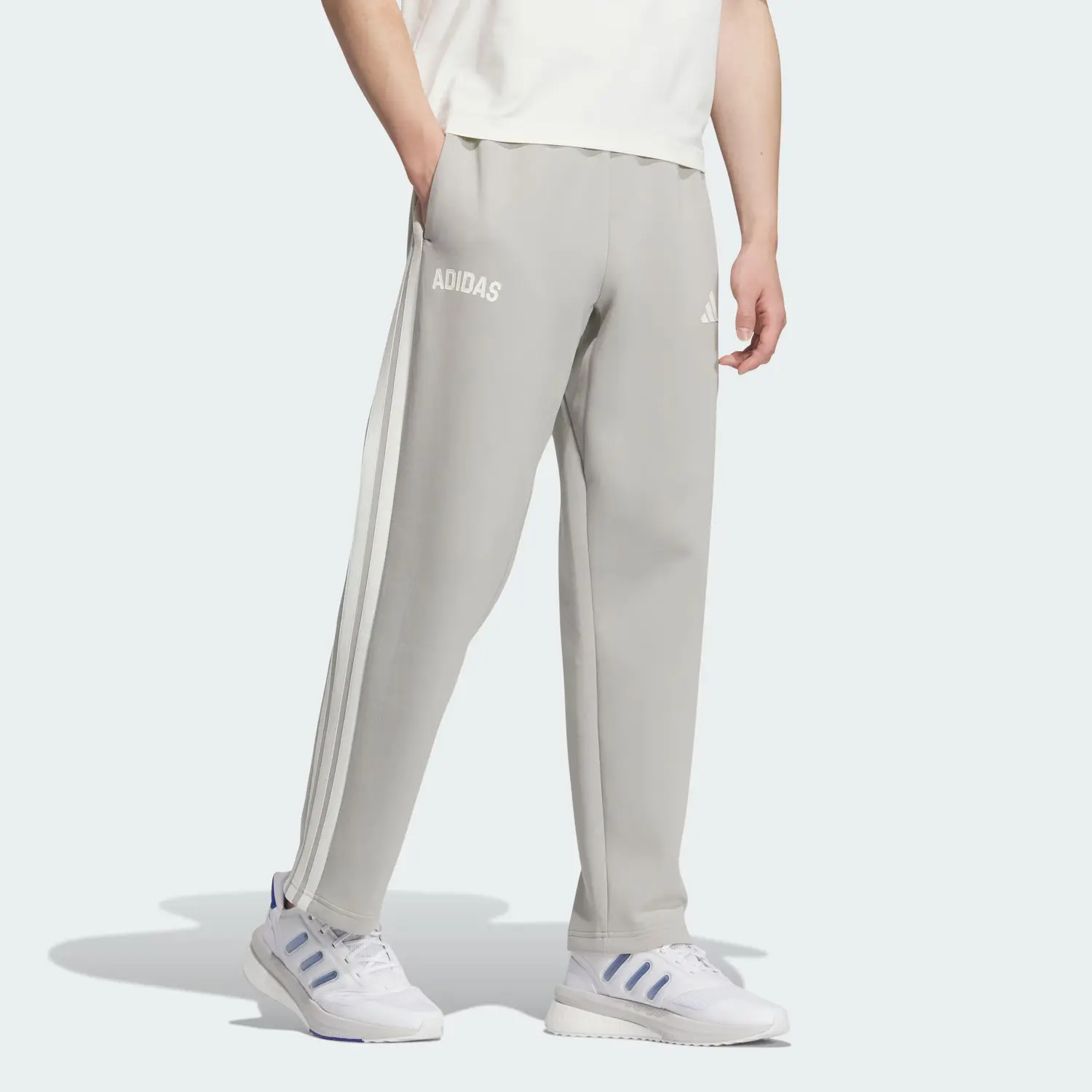SS25 Modern Траки Низ Брюки Вязаные Спортивные Штаны Мужские Adidas, металлический серый — фото 2