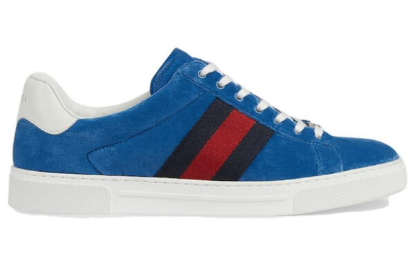 Кроссовки ace velvet sneakers 'blue red' Gucci, синий — фото 2