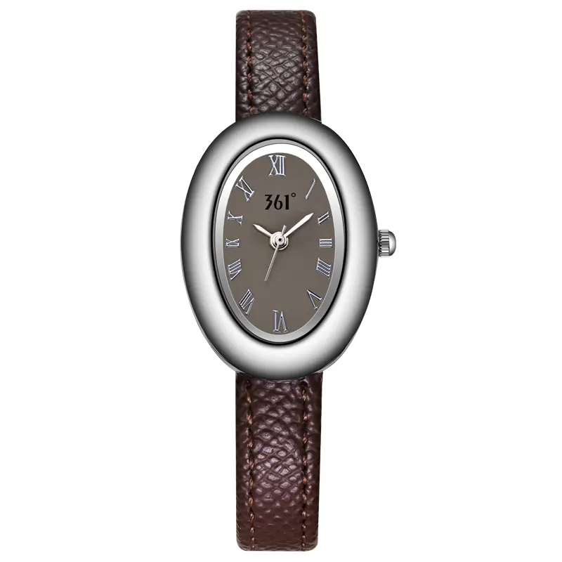 

Часы женские с кварцевым механизмом, кожаным ремешком и кофейным циферблатом 361°, 622537920-1 коричневый