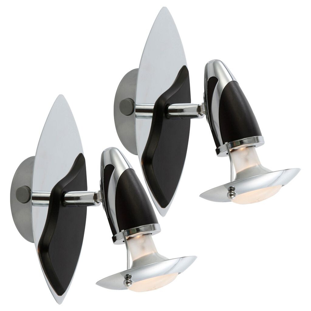 

2x бра, сталь, железо, черный, подвижный, H 20см Globo Lighting