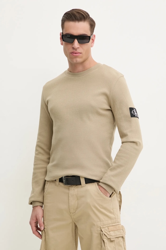 

Хлопковая толстовка Calvin Klein Jeans, зеленый