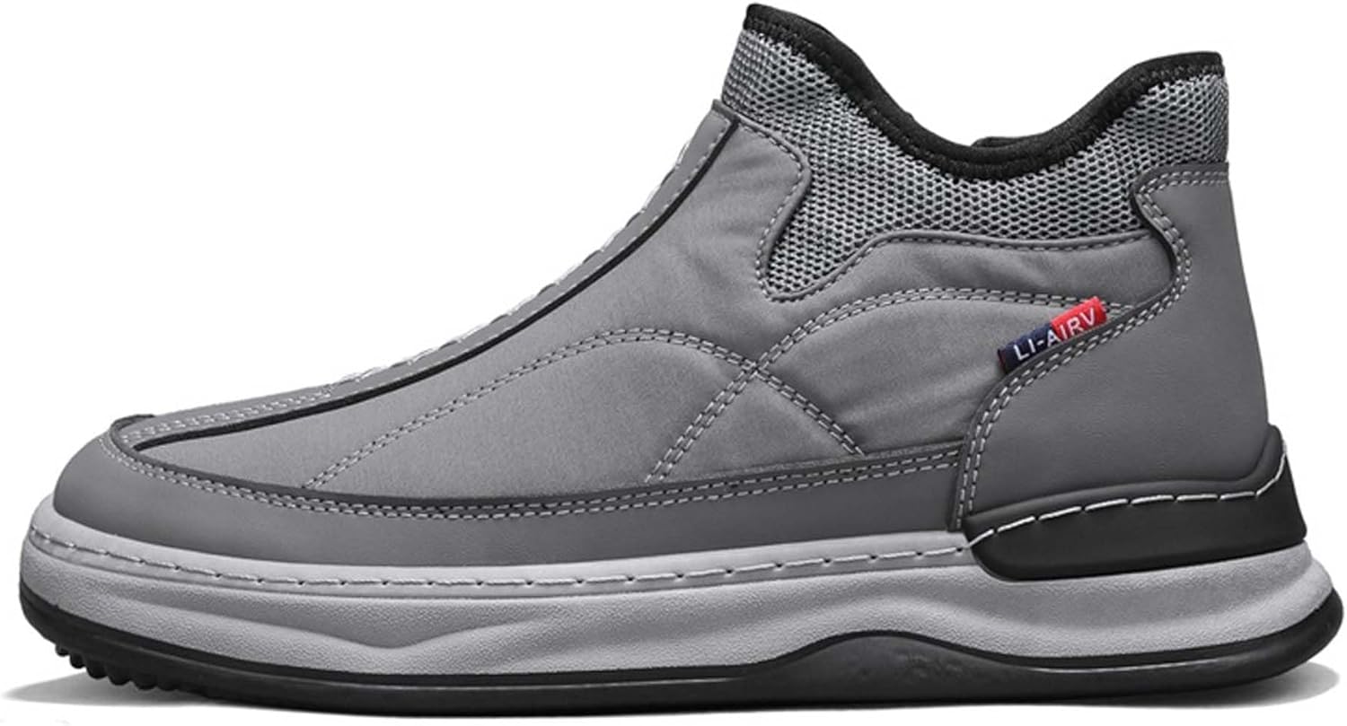 

Осенние и зимние высокие хлопковые ботинки, ботинки для снега с подошвой средней высоты, теплые прогулочные туфли Generic, серый