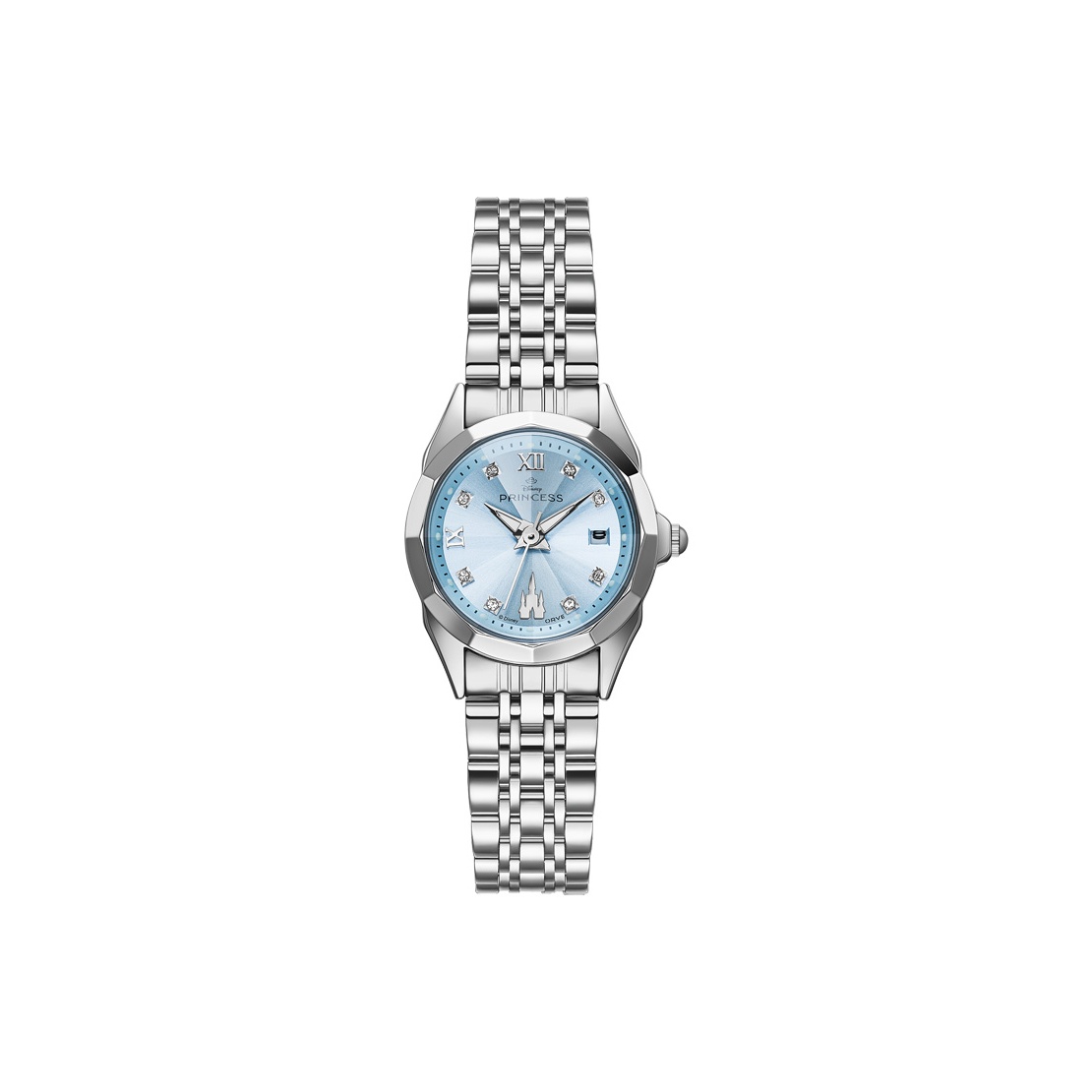 

Disney Часы Princess Quartz Movement Steel Strap Watch Women's Watch Silver Dial, Crushed Ice Blue