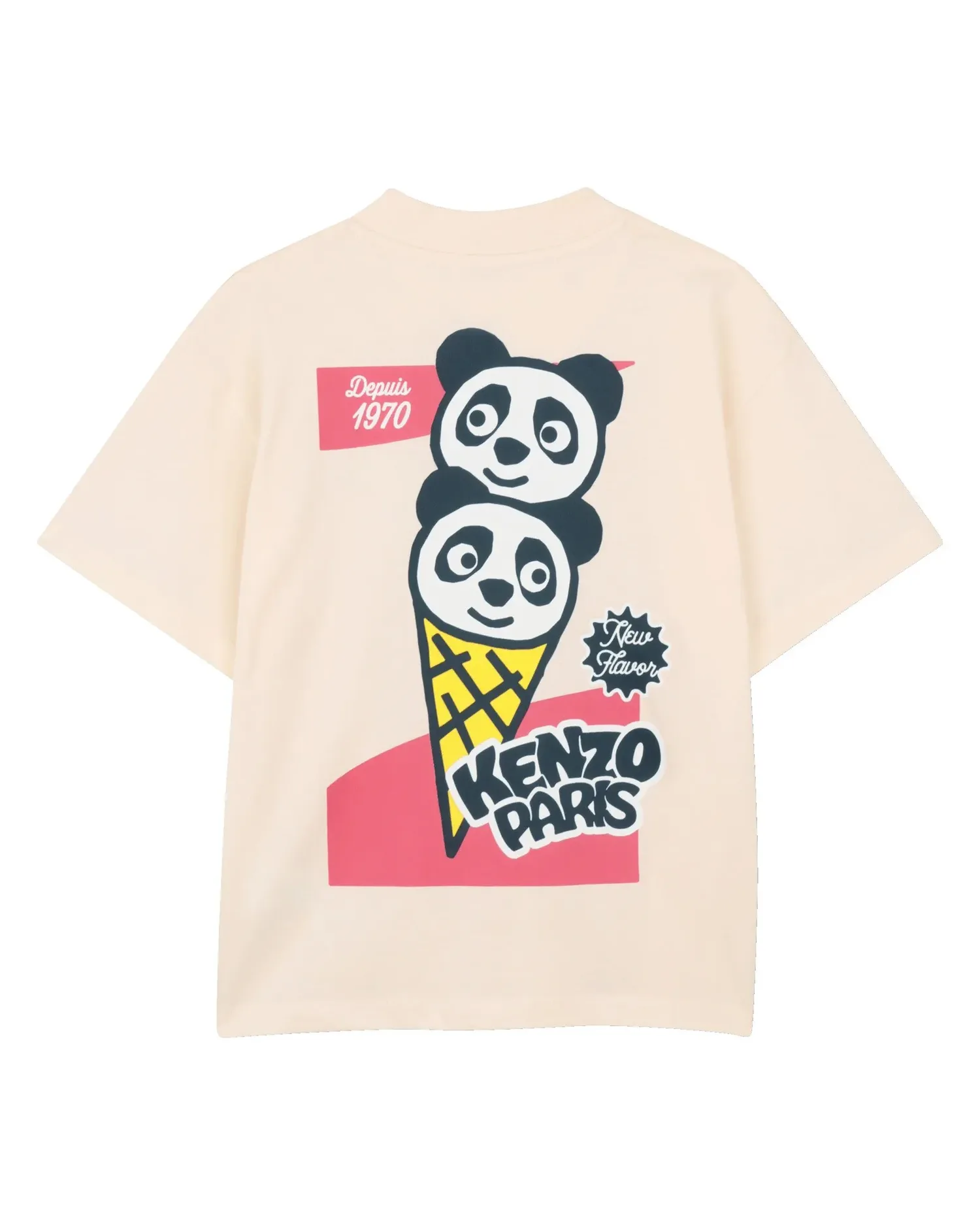Футболка для мальчика с коротким рукавом и анималистичным принтом из хлопка Kenzo Kids, Natural — фото 4