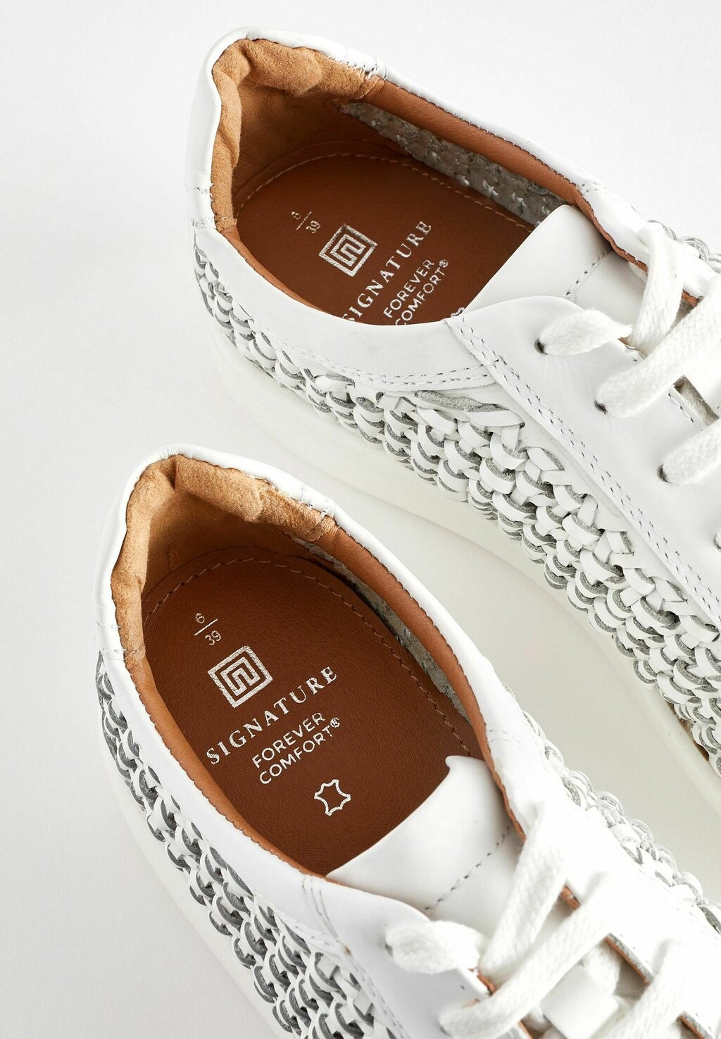 

Кроссовки Signature Weave Lace-Up Regular Fit Next, белые, Белый, Кроссовки Signature Weave Lace-Up Regular Fit Next, белые