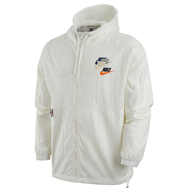 Куртка Men's Nike Alphabet Logo Printing Woven Hooded Long Sleeves Jacket Autumn White, мультиколор — фото 3
