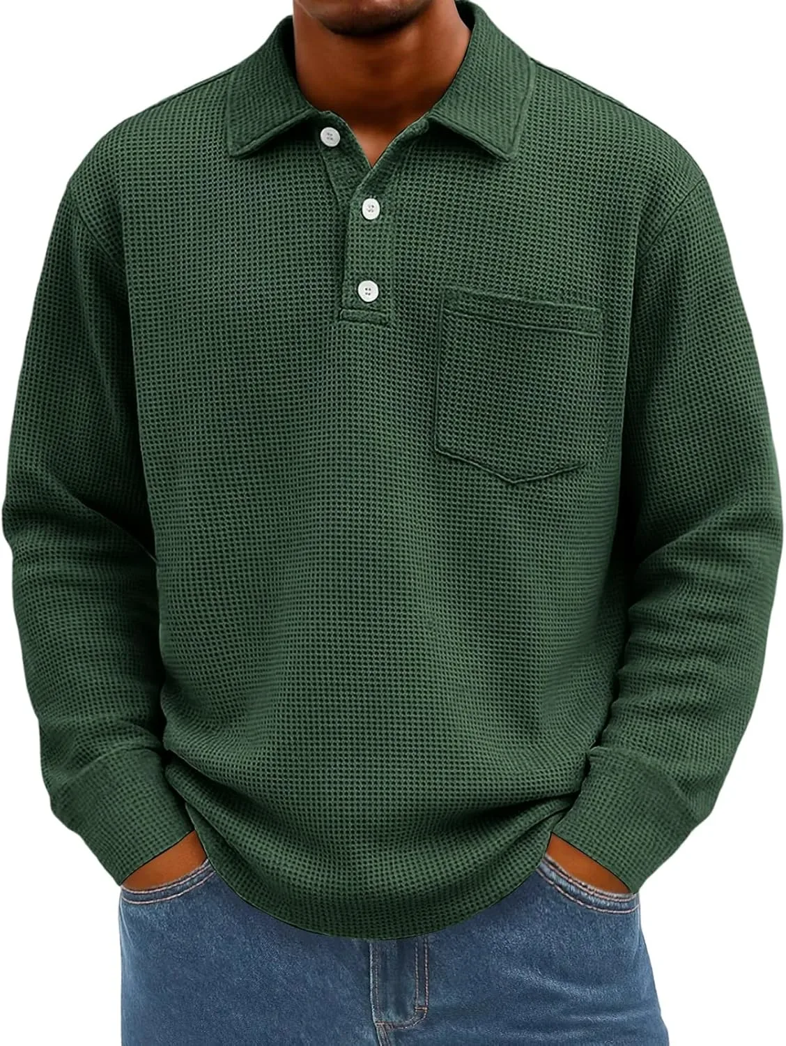 Мужская поло с длинным рукавом, Casual, воротник, карман, S-5XL