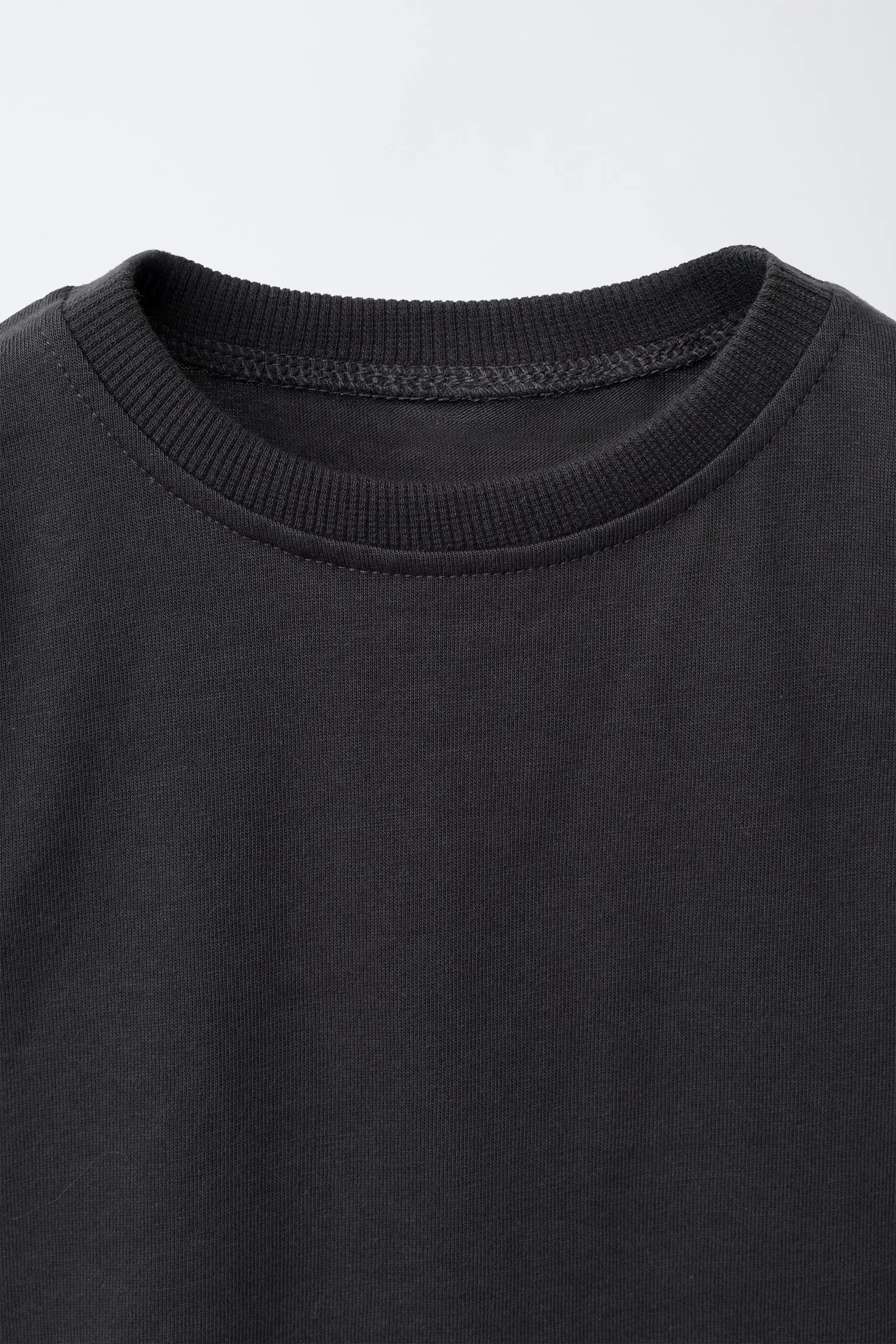 Комплект из футболки с принтом и велосипедных леггинсов в рубчик Zara, антрацитово-серый — фото 3