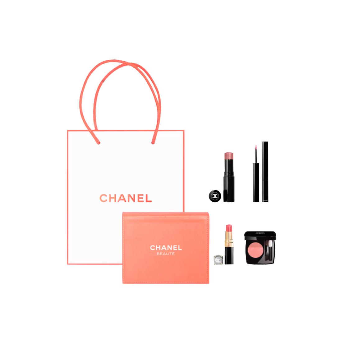 CHANEL Тени для век коралловые помада набор косметики легко растушевывается натуральный комплект из 4 предметов — фото 2