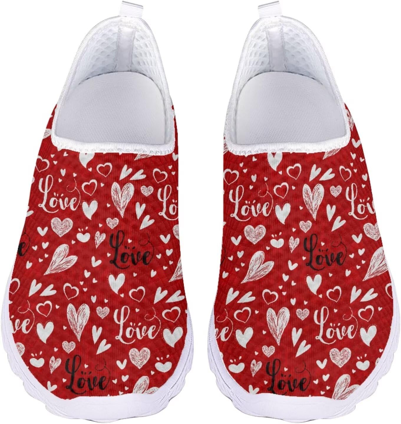 

Кроссовки Jeiento на Хэллоуин для женщин и мужчин, для вечеринки на Хэллоуин, прогулок и бега, слипоны, дышащая сетка, спортивная и модная обувь, Love