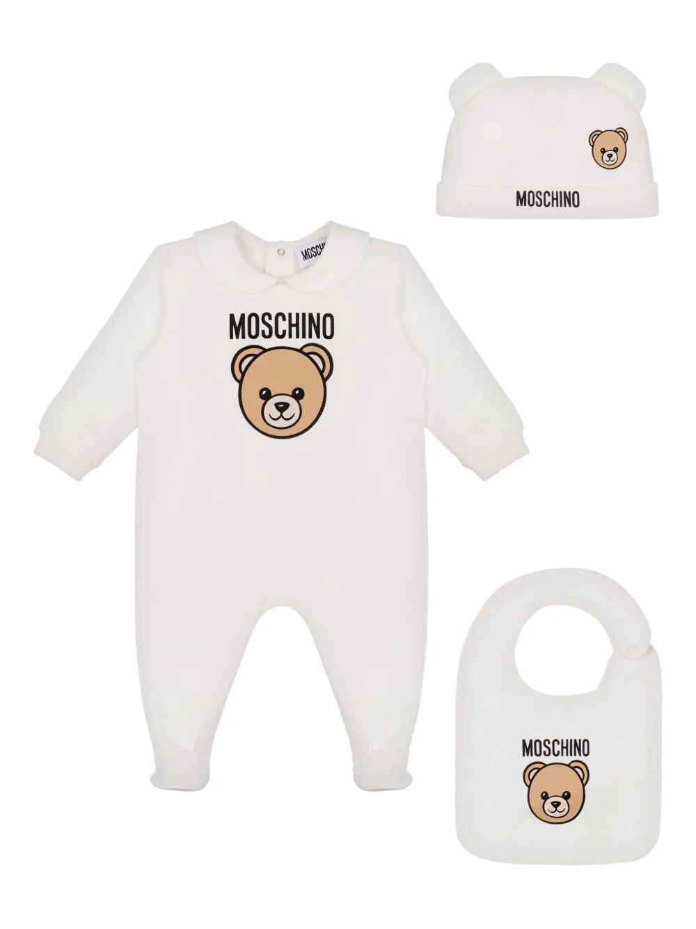 

Подарочный комплект для новорожденного с логотипом Moschino Kids, белый