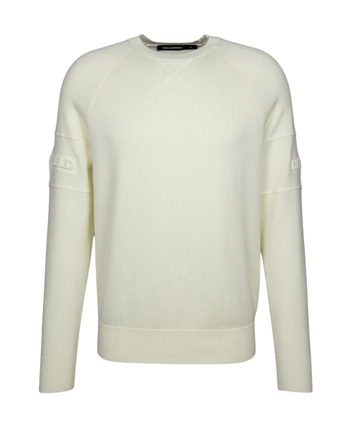 

Вязаный свитер с круглым вырезом Punto Karl Lagerfeld, бежевый