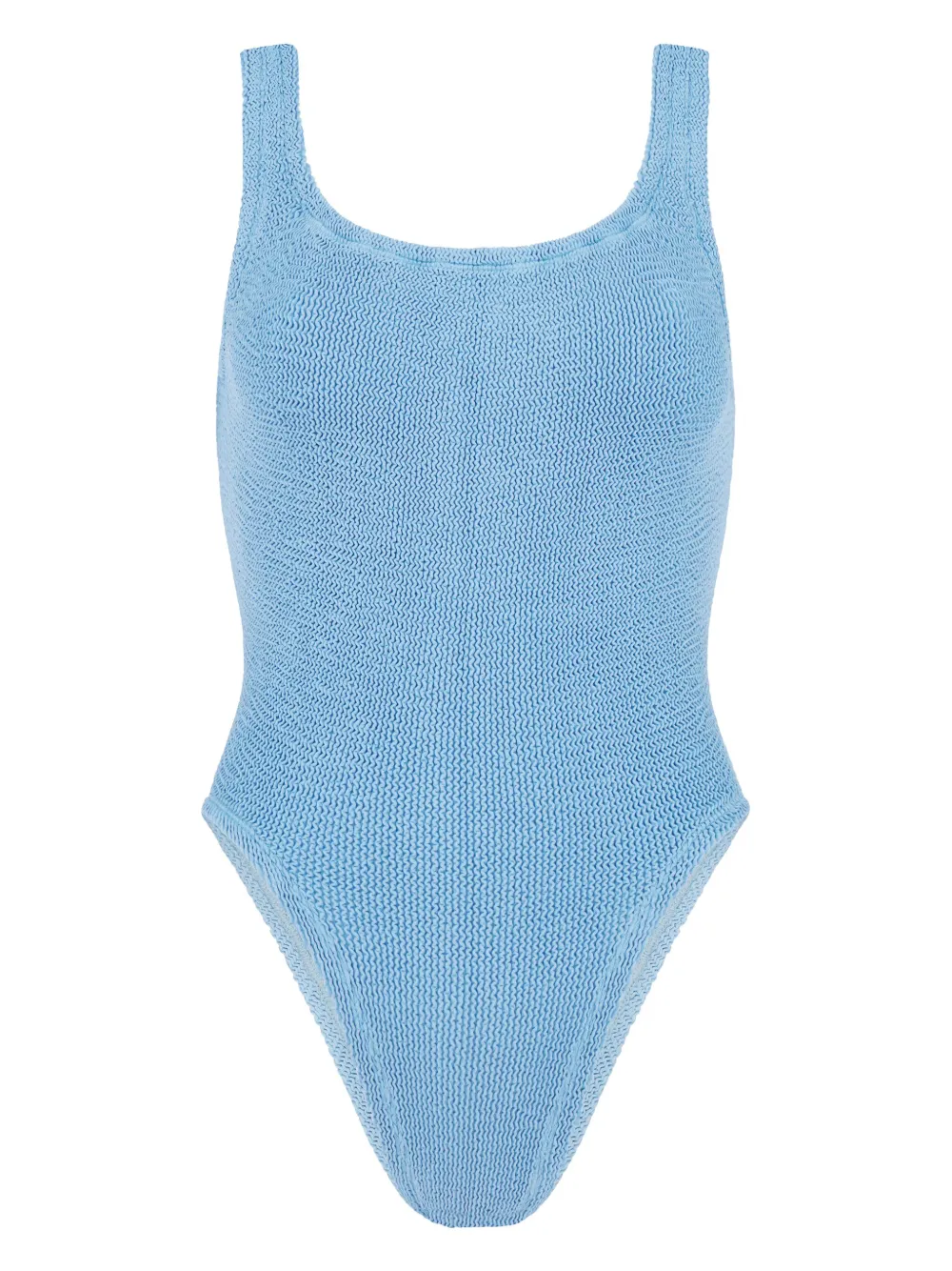 

Купальник с квадратным вырезом и жатым эффектом Hunza G, синий