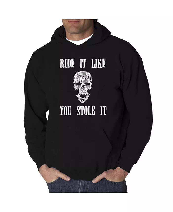 

Мужская худи с принтом - Ride It Like You Stole It LA Pop Art, серый