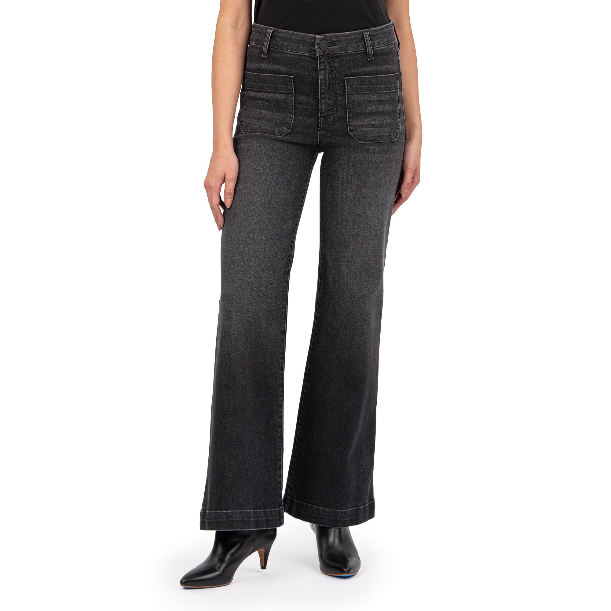

Джинсы KUT from the Kloth Meg High-Rise Wide Leg With Patch Pockets Reg Hem In Tactful, Tactful