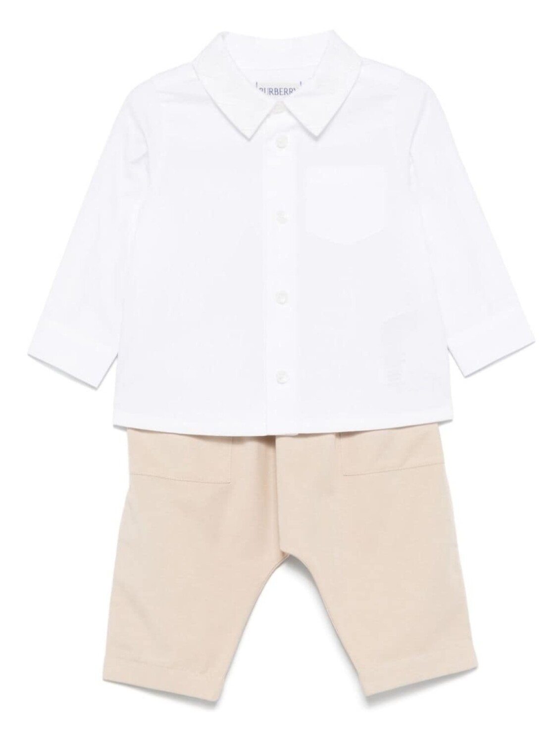 

Burberry Kids комплект брюк с вышитым логотипом, нейтральный цвет