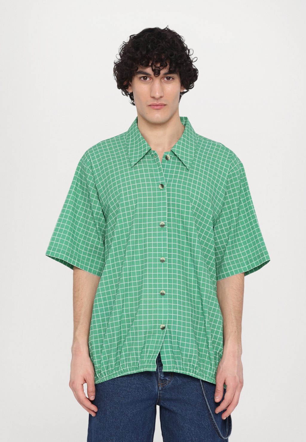 

Рубашка SEERSUCKER CHECK BALLOON SHIRT OVERSIZED Dhruv Kapoor, зеленый