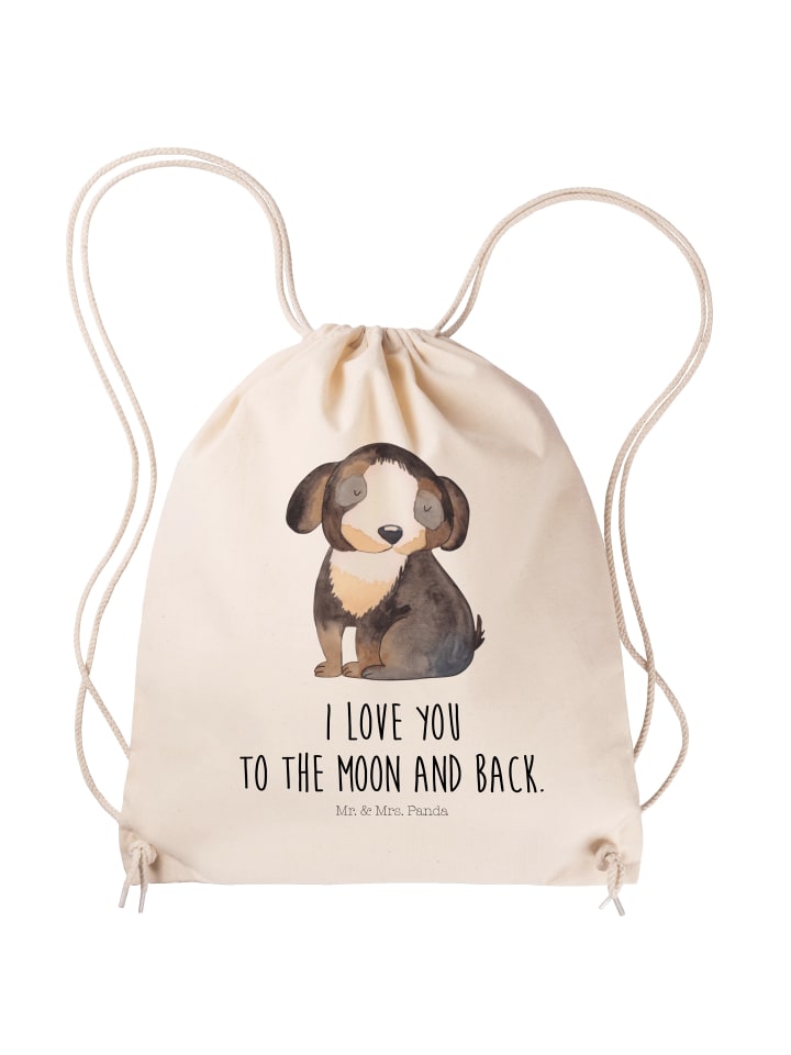 

Сумка-шоппер для собак, чтобы расслабиться, с надписью на кремовом фоне Mr. & Mrs. Panda