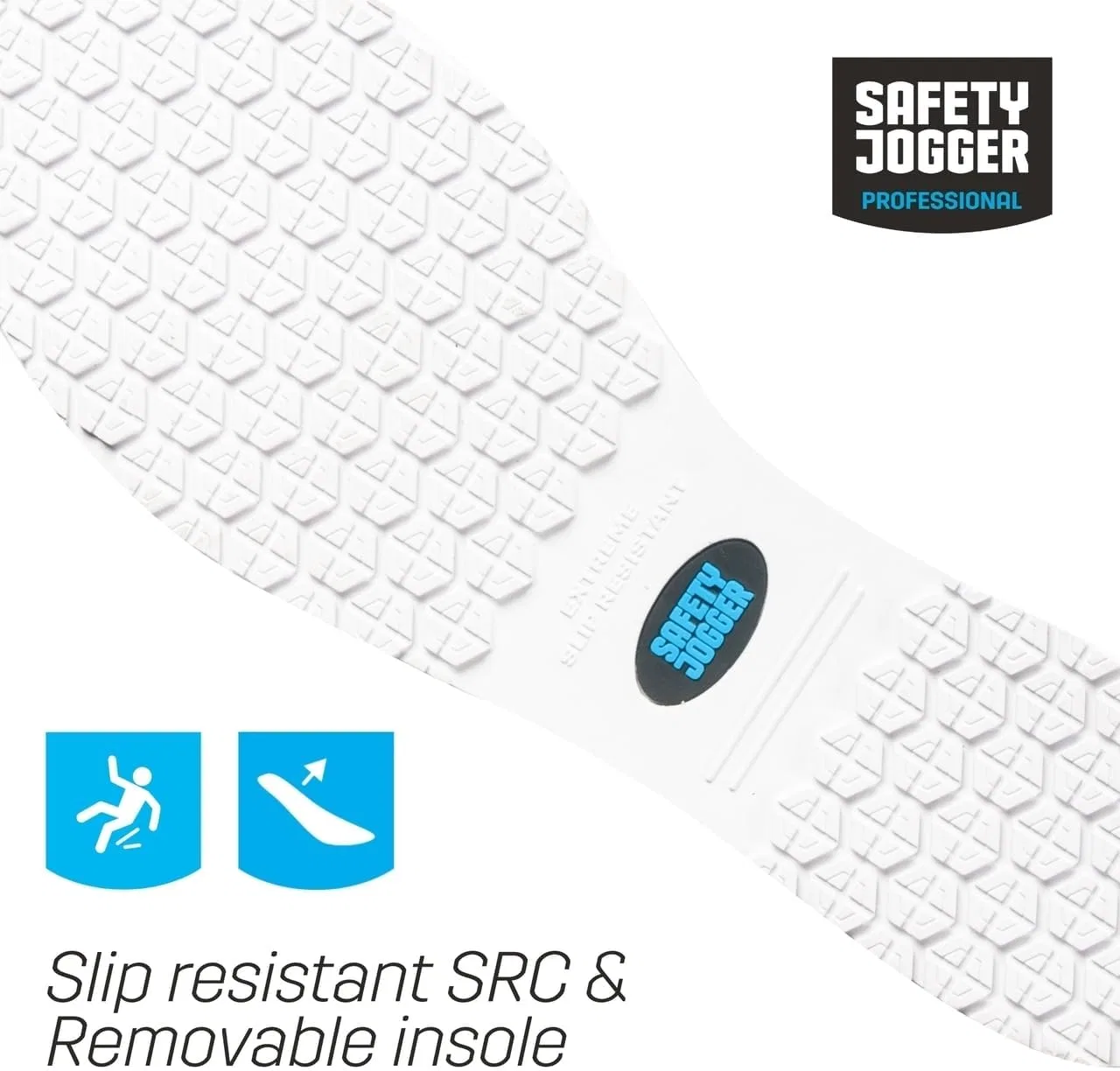 Защитные кроссовки SAFETY JOGGER: легкие рабочие кроссовки для мужчин и женщин, удобные, широкие, дышащие, водонепроницаемые, комфортные и нескользящие, для работы в сфере ухода за больными и общественного питания, White — фото 3