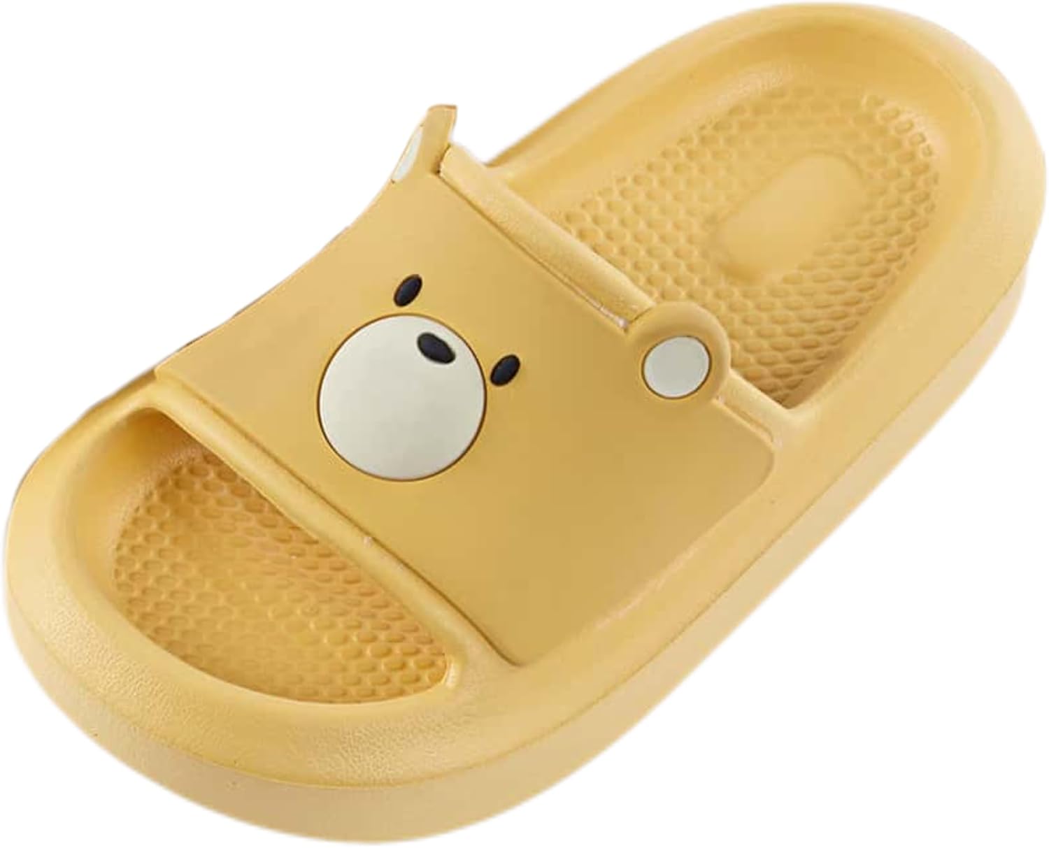 

Детские шлепанцы с милым медвежьим лицом, желтые противоскользящие пляжные сандалии, водонепроницаемые EVA-тапочки с рифленой стелькой, повседневная летняя обувь Cheerful Kids