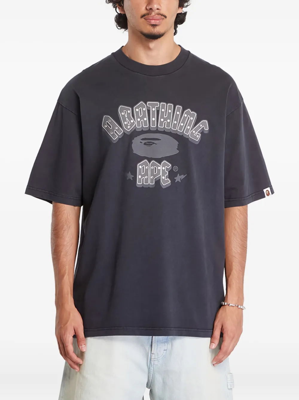 

Футболка Garment Dye с логотипом A BATHING APE, серый