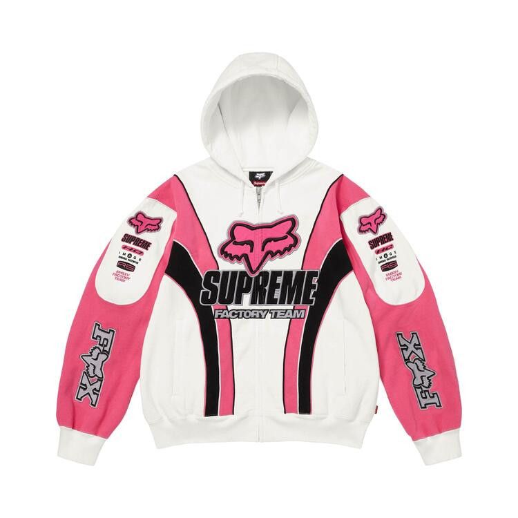 

Толстовка Supreme x Fox Racing Zip Up Hooded Sweatshirt 'White'