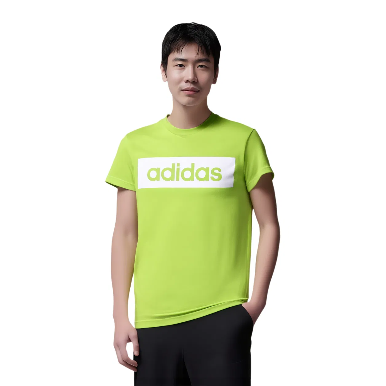 Футболка Adidas SportESSENTIALS зеленая — фото 4