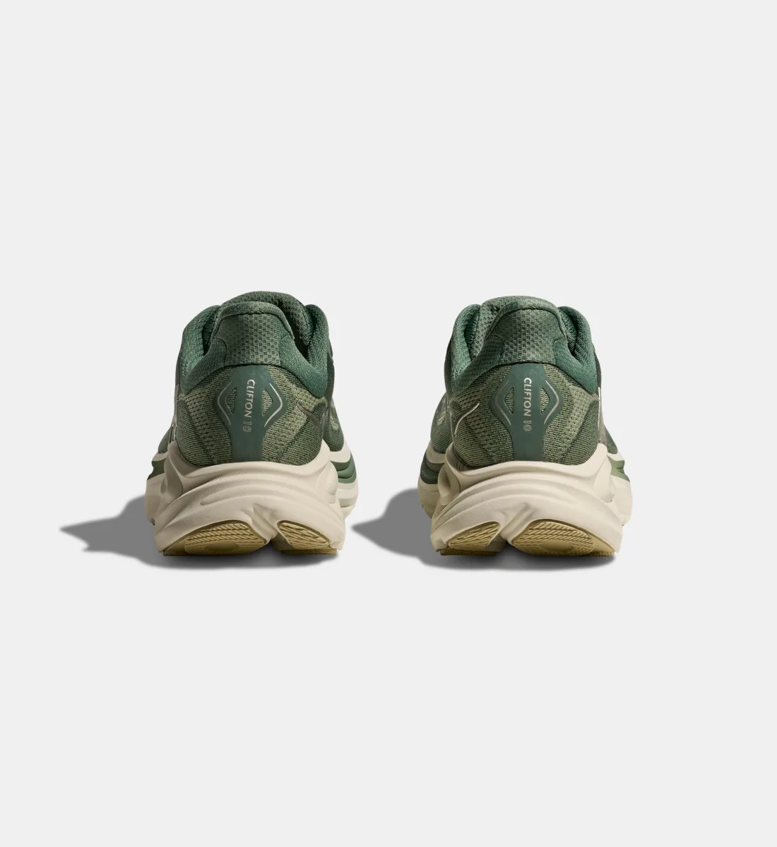 Низкие кроссовки Clifton 10 с эффектом сетки HOKA, зеленый — фото 3