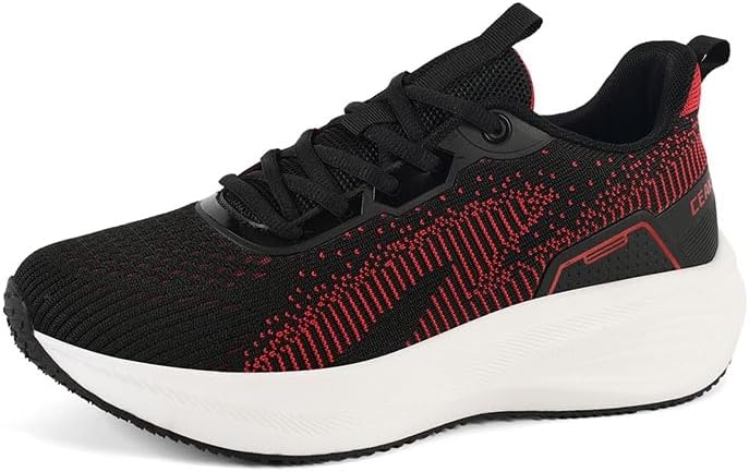 

Мужские дышащие сетчатые кроссовки на шнуровке, с толстой подошвой, легкие, противоскользящие, для бега, подходят для повседневной носки, путешествий, прогулок и игры в бадминтон Igzbibg, красный