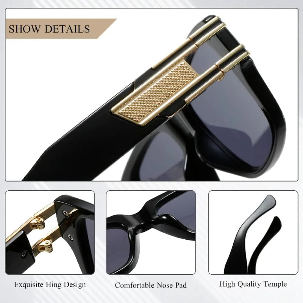 

Винтажные солнцезащитные очки в стиле стимпанк 2027 года для мужчин, большие солнцезащитные очки для женщин, ретро-очки с защитой от УФ-излучения UV400 MTZJH, 7