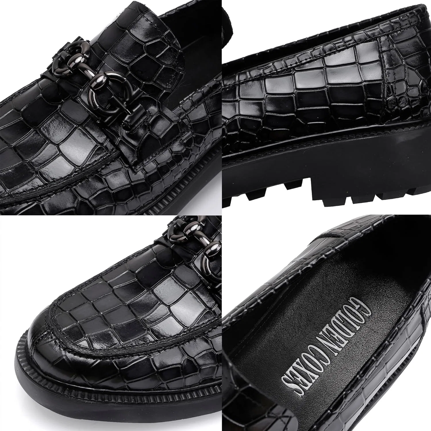 Лоферы, крокодиловая печать, Premium, Black — фото 2