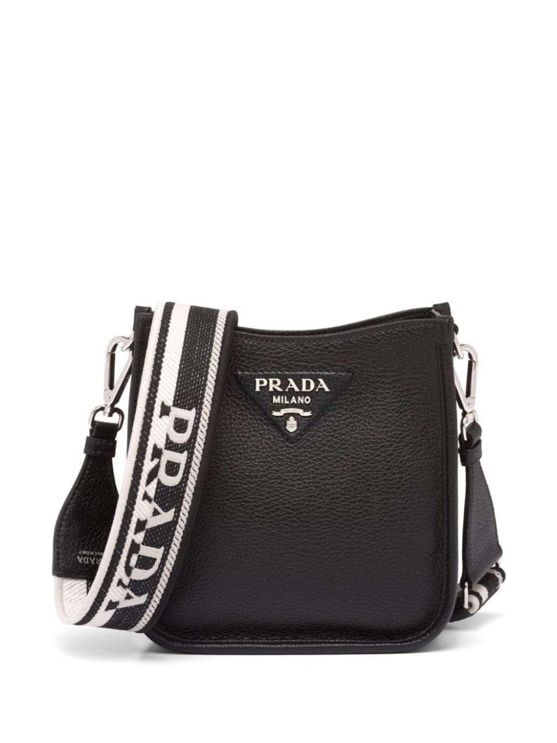 

Мини-сумка Prada на плечо с логотипом, черный