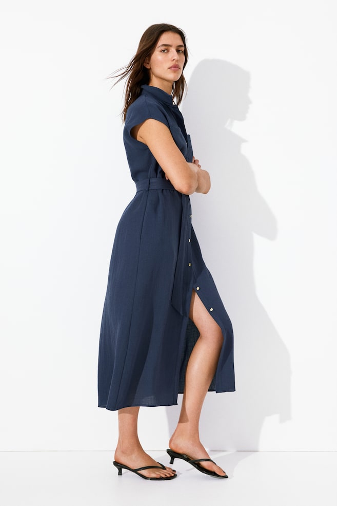 

Платье с поясом H&M, синий