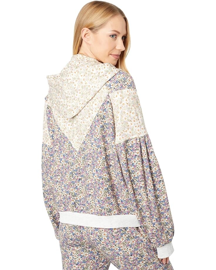 

Худи Saltwater Luxe Karly French Terry Floral Zip-Up Hoodie, черный