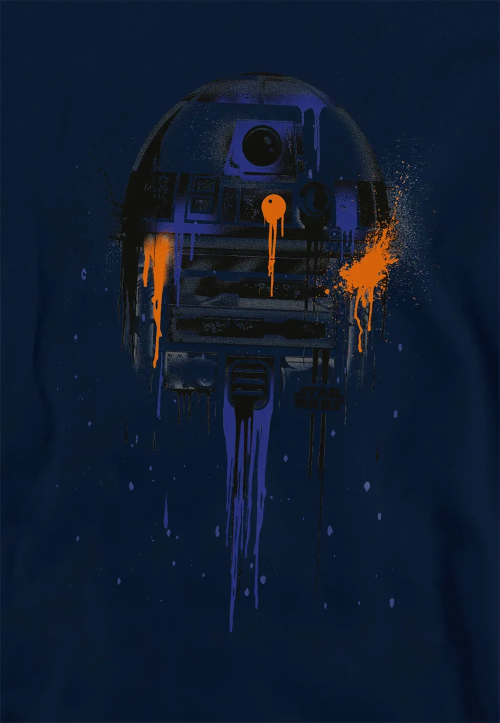 Худи детское Star Wars R2D2 Paint Drip, Disney, темно-синий — фото 2
