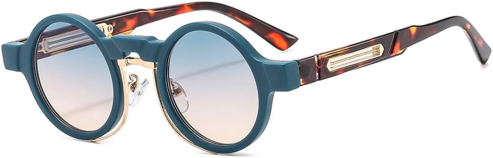 

Ретро круглые солнцезащитные очки для женщин и мужчин в стиле панк, для вождения, белые солнцезащитные очки, яркие винтажные очки с защитой от УФ-излучения UV400 для женщин и мужчин VFDHN, Green Demi