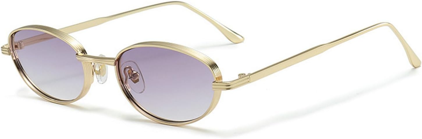 

Laureles Модные ретро-солнцезащитные очки маленького овального размера для женщин, металлическая оправа, круглые солнцезащитные очки для мужчин, панк-очки, защита от ультрафиолета UV400, C3