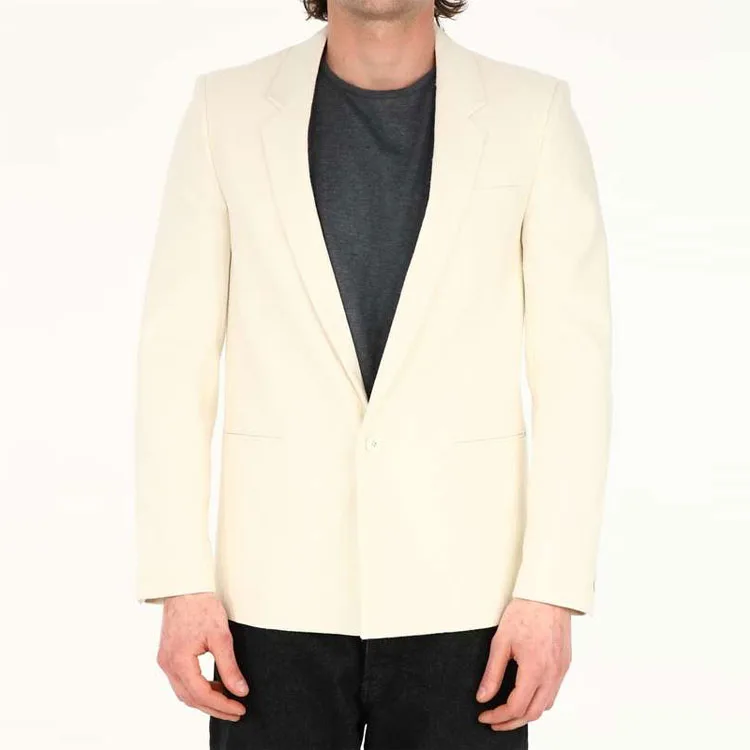 Костюм деловой мужской Chalk с умеренным воротником SAINT LAURENT, chalk — фото 4