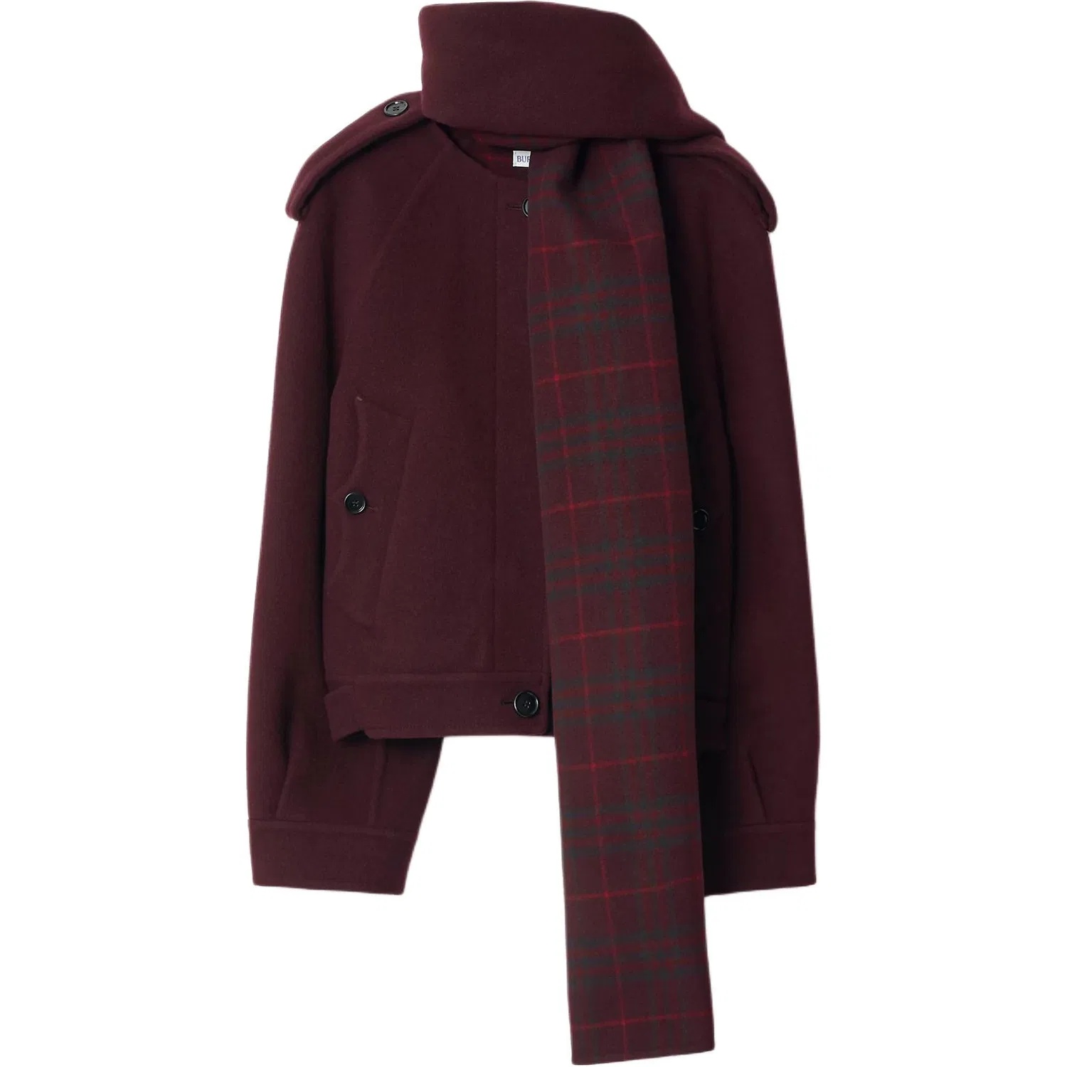Куртка Burberry FW25, женская, бордовая