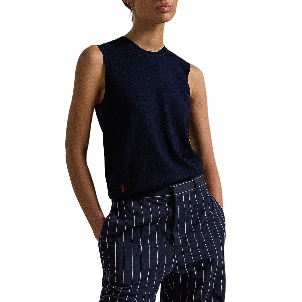 Топ с вышитым логотипом Polo Ralph Lauren, Dark Blue — фото 2