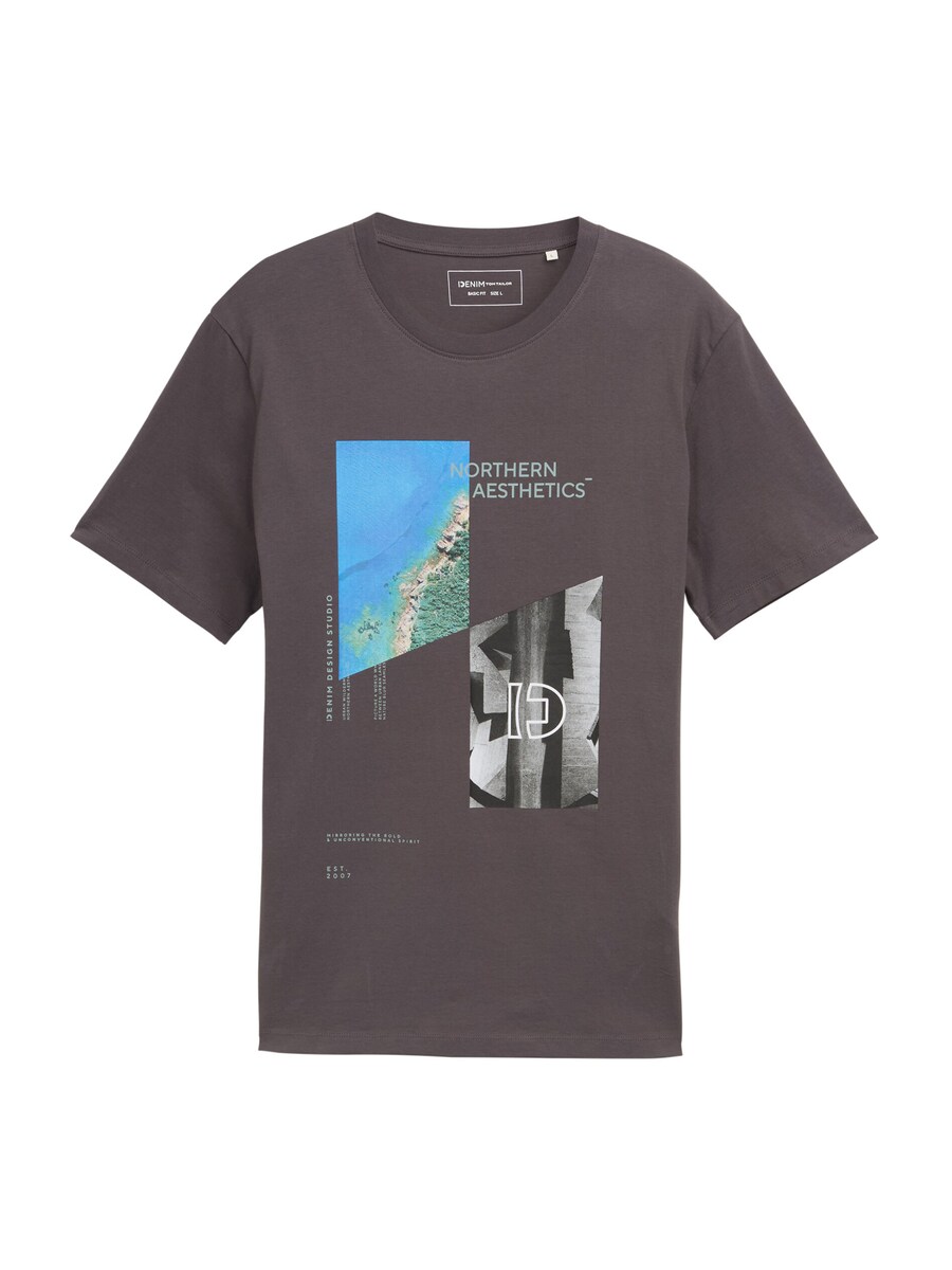 

Рубашка TOM TAILOR DENIM, светло-серый/темно-серый