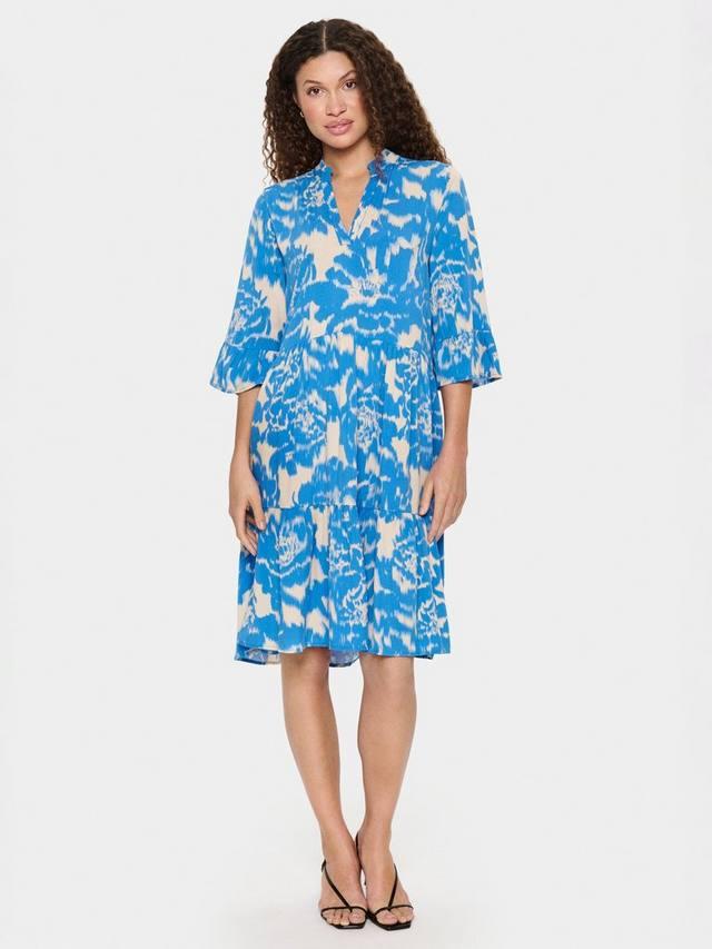 

Платье Eda Abstract с ярусами длиной до колена Saint Tropez, Blue/Multi