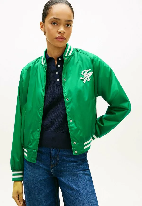 Бомбер с аппликацией логотипа Tommy Hilfiger, Courtside Green