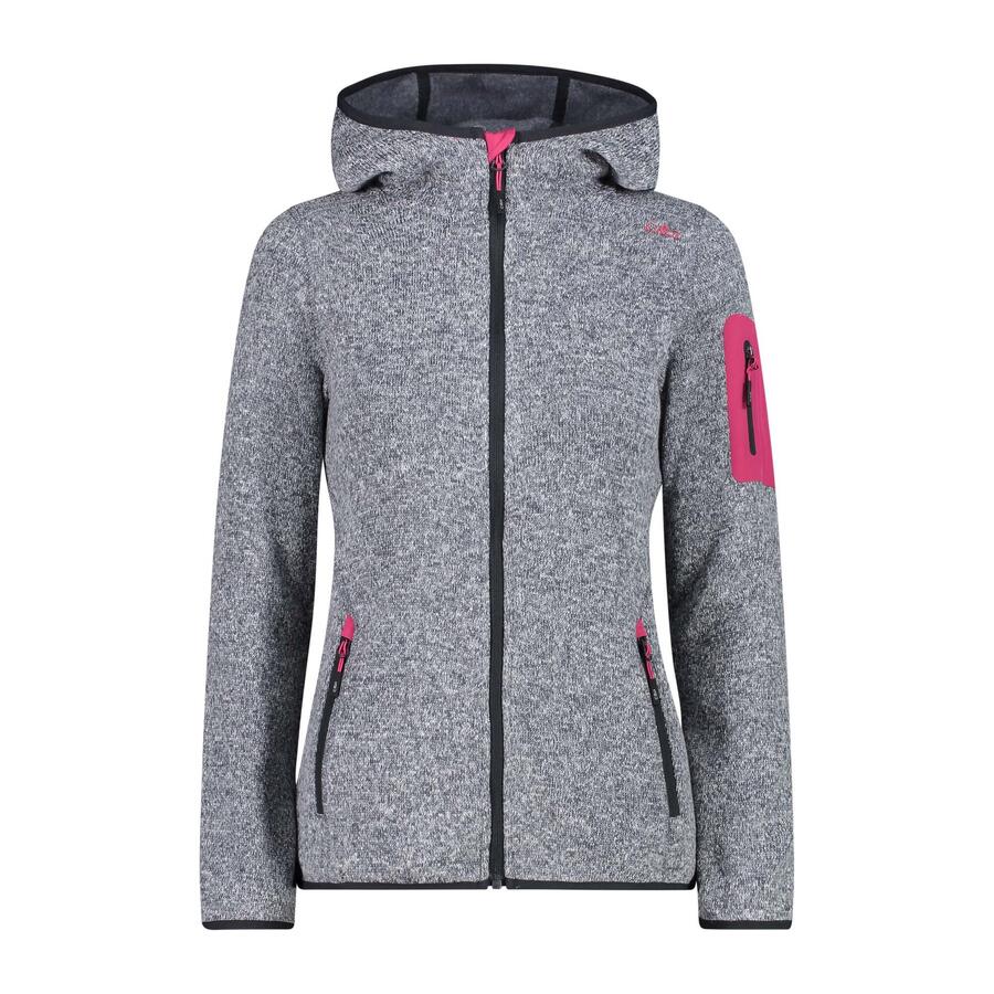 

Женская куртка CMP с капюшоном из трикотажного меланжевого цвета 3H19826