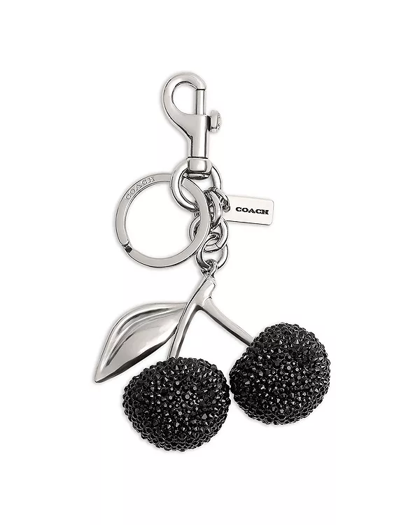 

Маленький хрустальный брелок в виде вишенки для сумочки Coach, черный