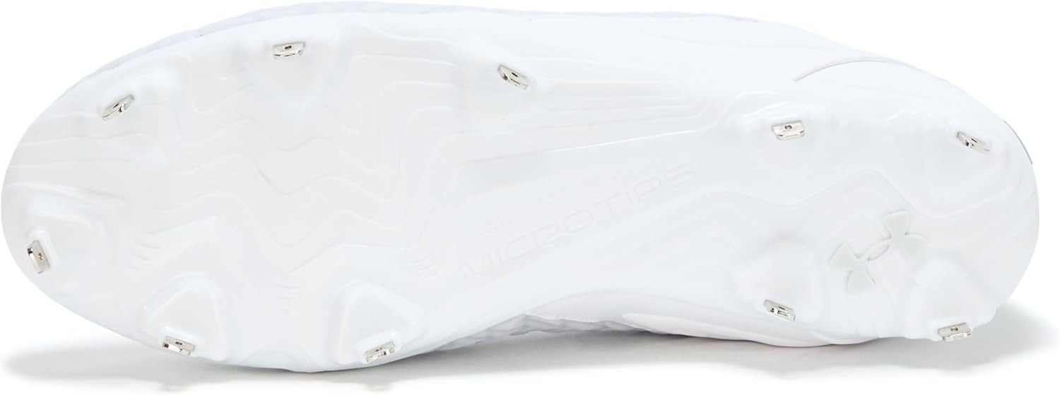 Кроссовки бейсбольные бутсы Under Armour Men's Yard Metal 3.0, (100) White/White/Metallic Silver — фото 4