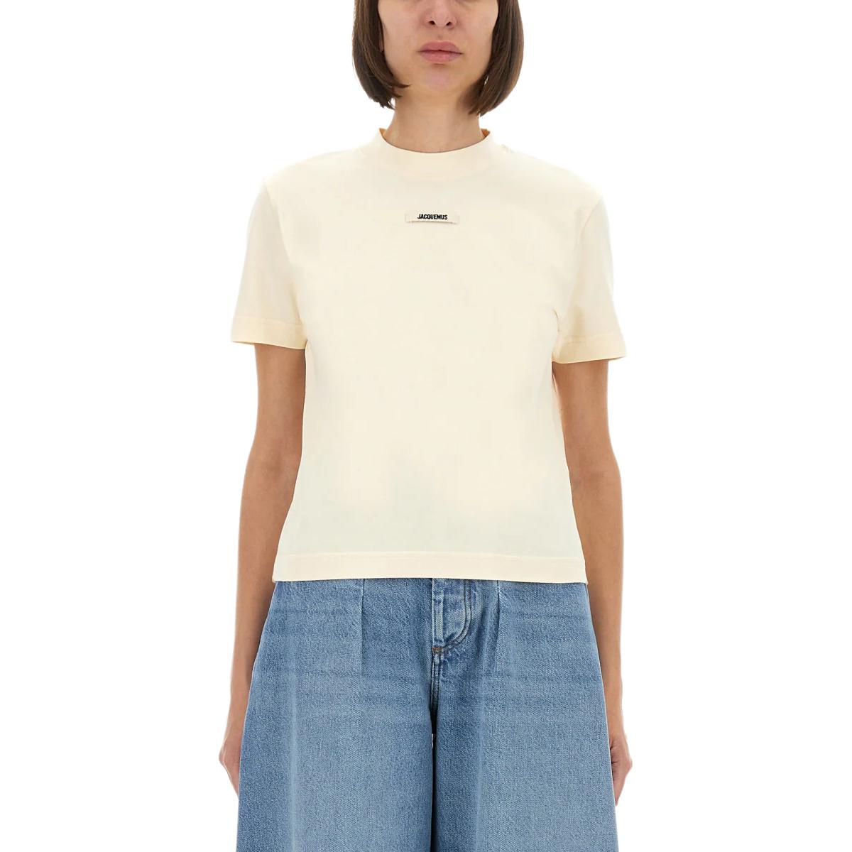 

Футболка с круглым вырезом Gros Grain Jacquemus, экрю