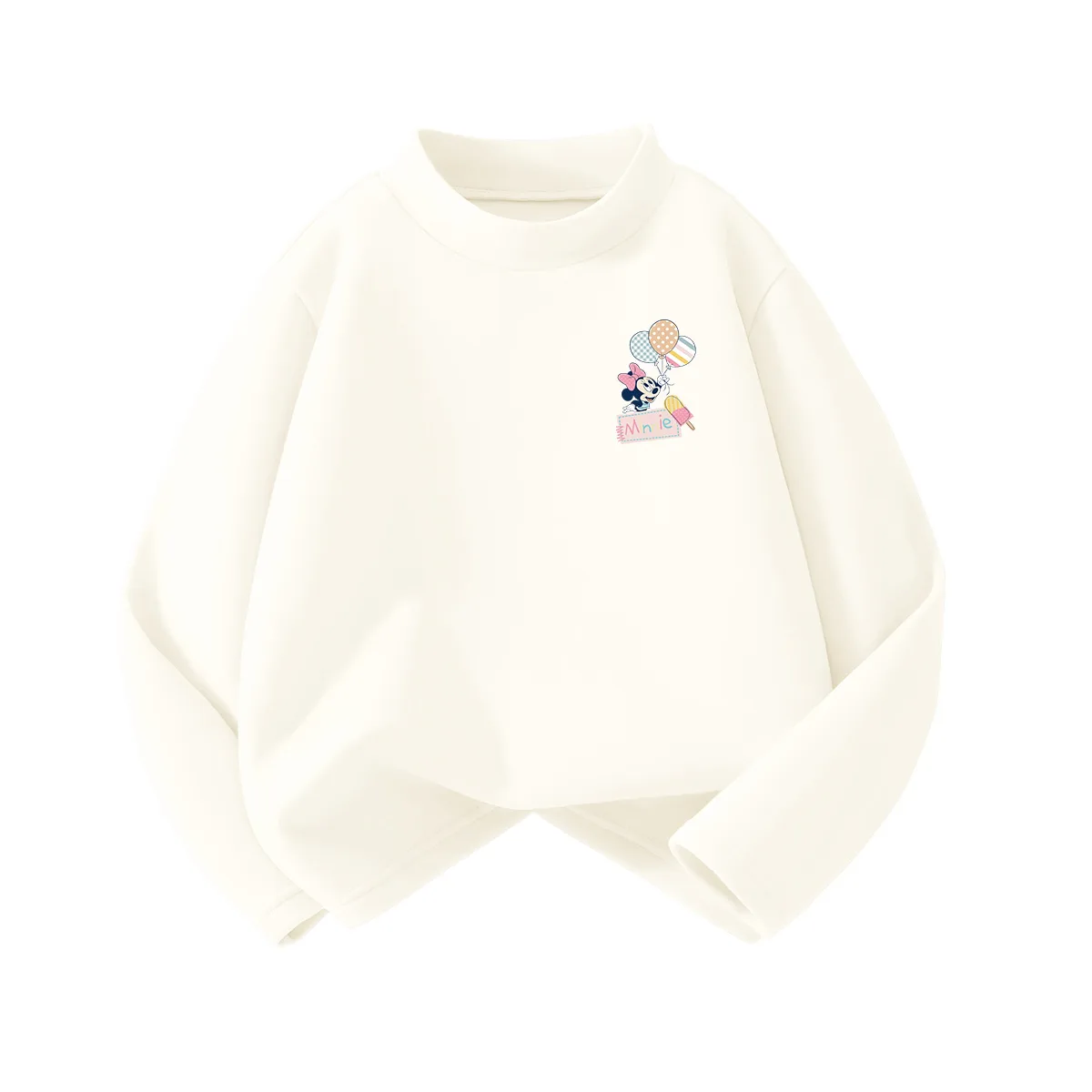 Детская футболка с полуводолазкой утепленная Disney, GT Balloons K Cream White